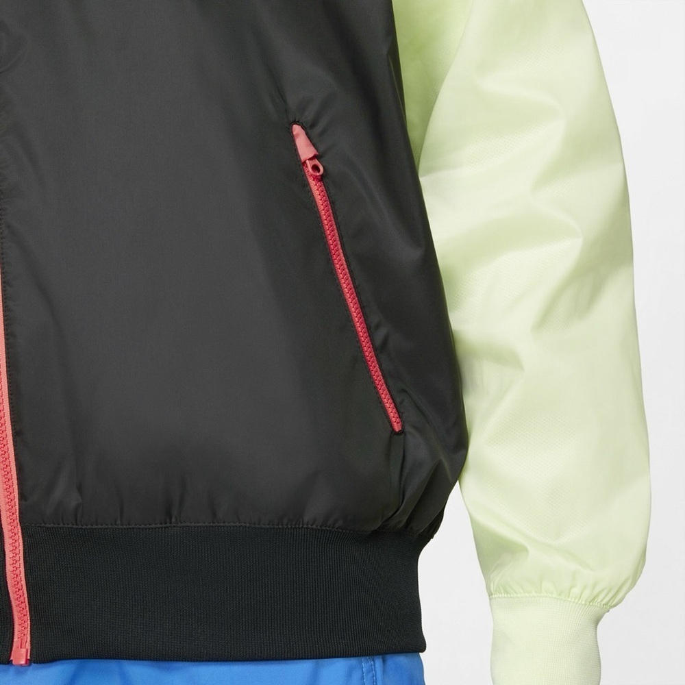 Nike Windrunner Hooded Jacket medium black blue green windbreaker lightweight - Picture 5 of 14